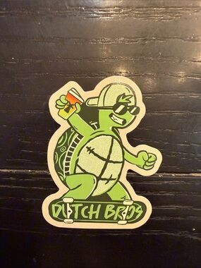 Dutch Bros Lime Green Turtle Skate Sticker
